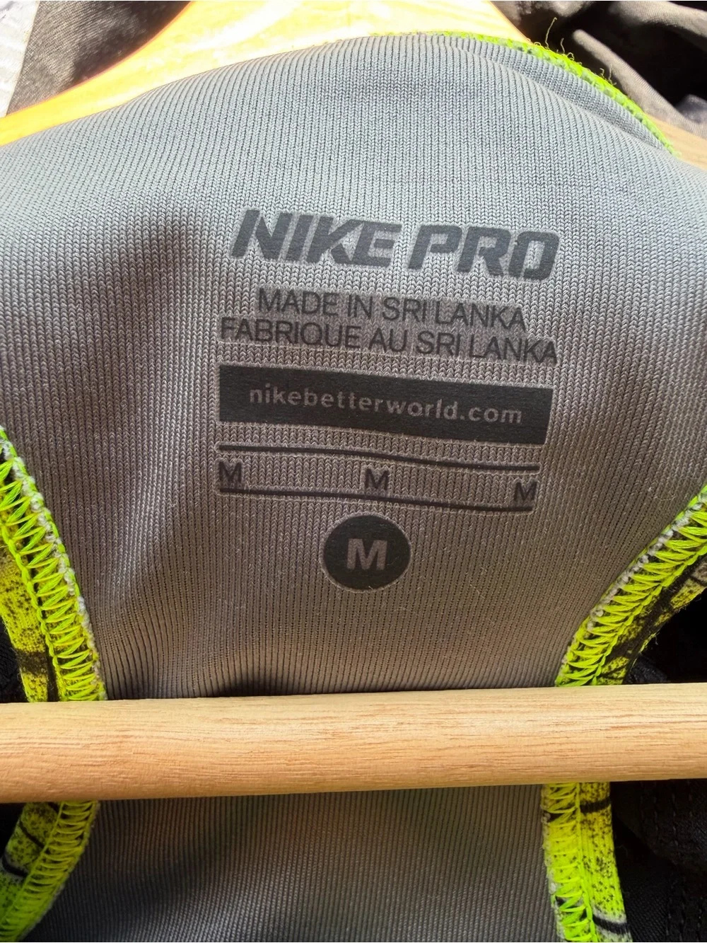 Nike Neon Yellow Geometric Print Sports Bra
